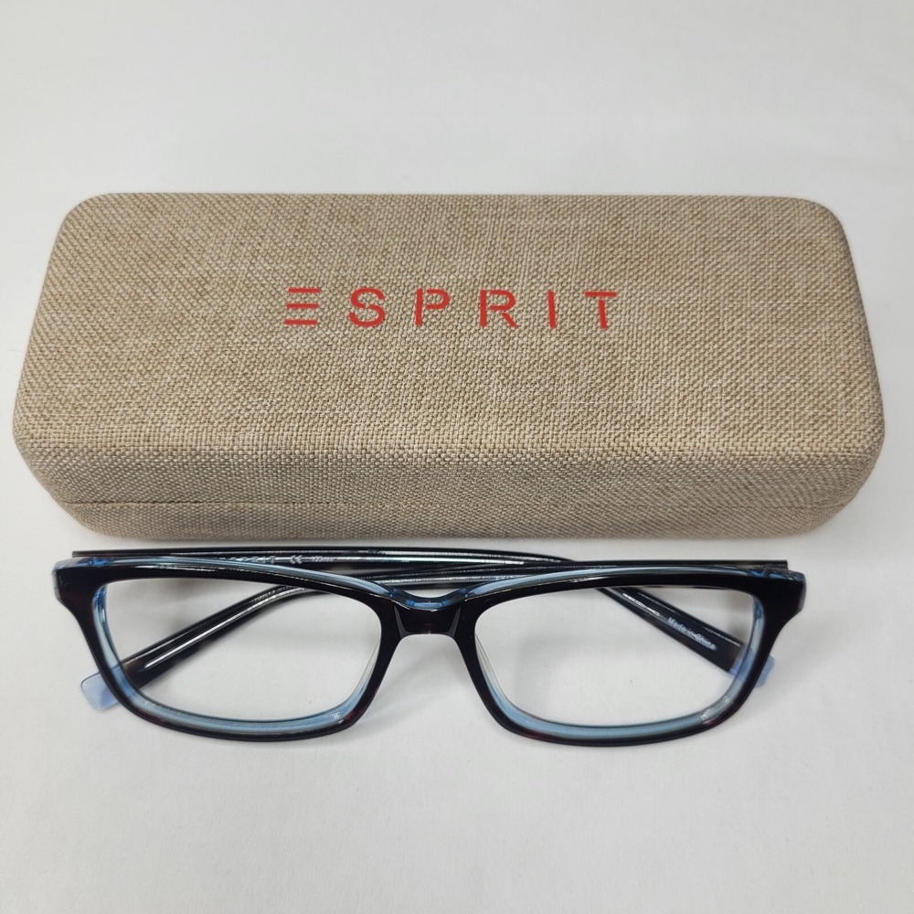 Esprit ET17434 Eyeglasses Frame Women's‎ Full Rim Rectangular Tortoise & Blue